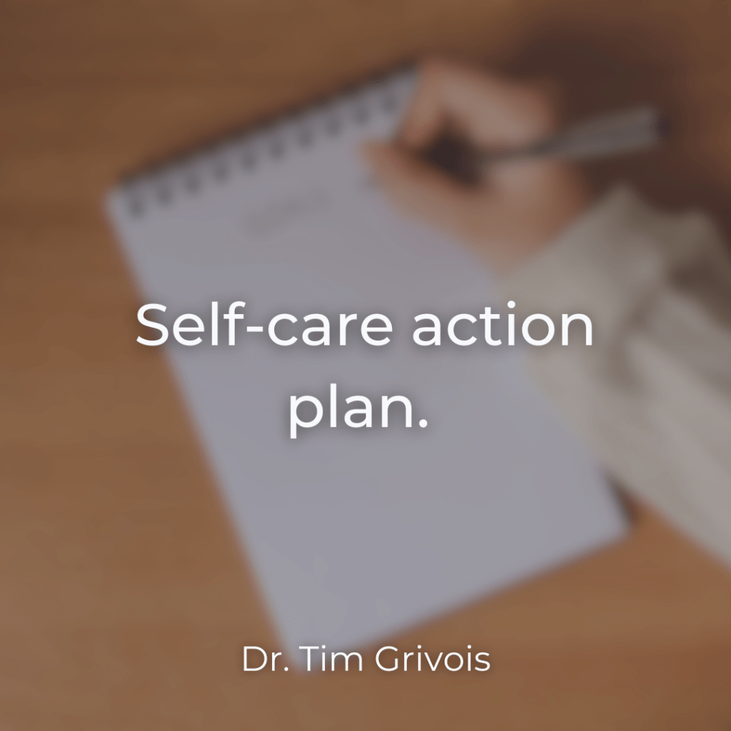 Self-care action plan